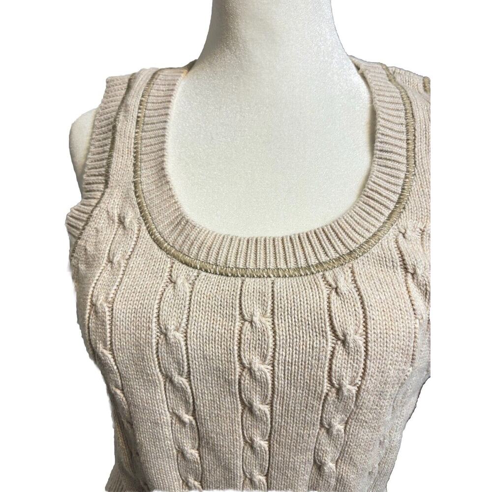 Athleta Womans Medium Cable Knit Sweater Dress Classic Retro Casual Academia - Picture 8 of 10